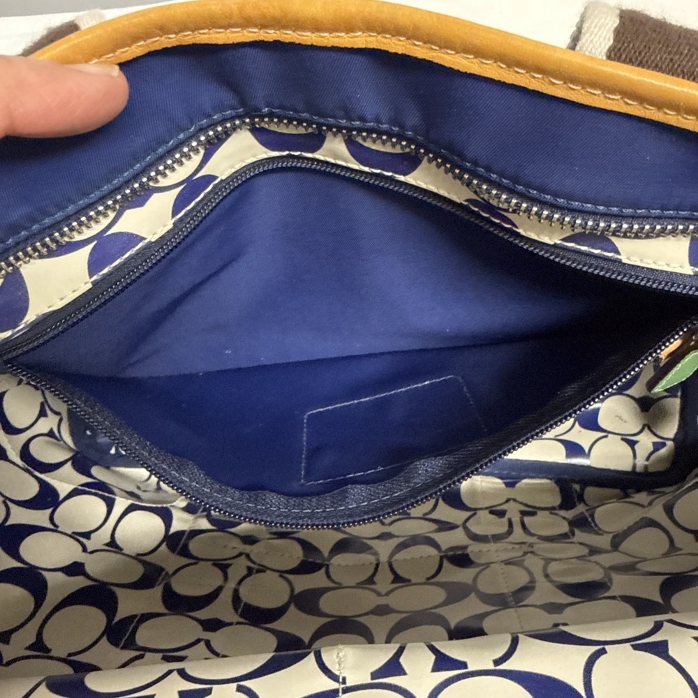 Vtg Coach Mini Tote Hamptons Blue Green Brown‎ #6261  arly 2000's Preppy Vaca - Picture 8 of 16